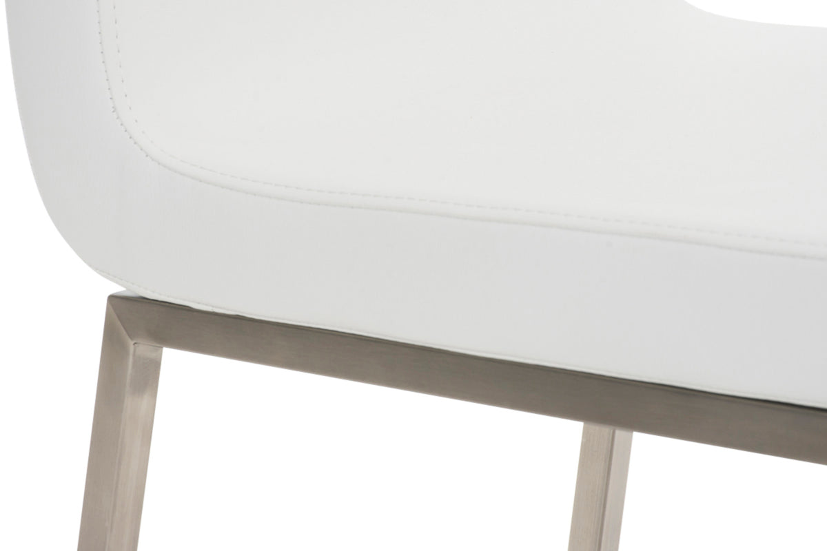 Set van 2 eetkamerstoelen Colmar - Kunstlkeer wit weiß