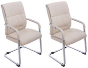 Set van 2 Eetkamerstoelen XXL Anubis Kunstleer creme creme