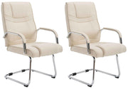Set van 2 Eetkamerstoelen Attila Stof creme creme