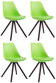 Set van 4 eetkamerstoelen Toulouse kunstleer rond groen,cappuccino grün