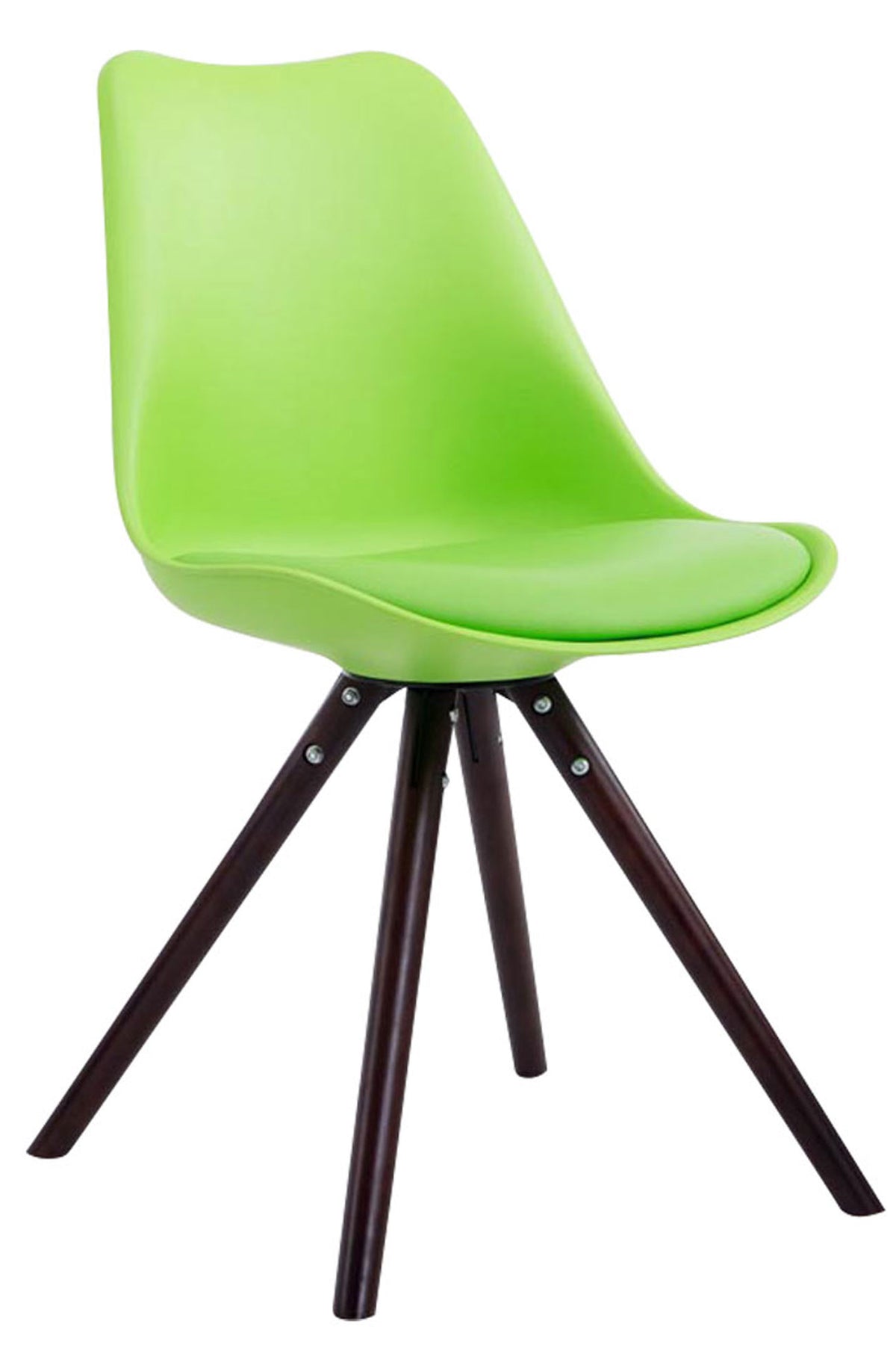Set van 4 eetkamerstoelen Toulouse kunstleer rond groen,cappuccino grün