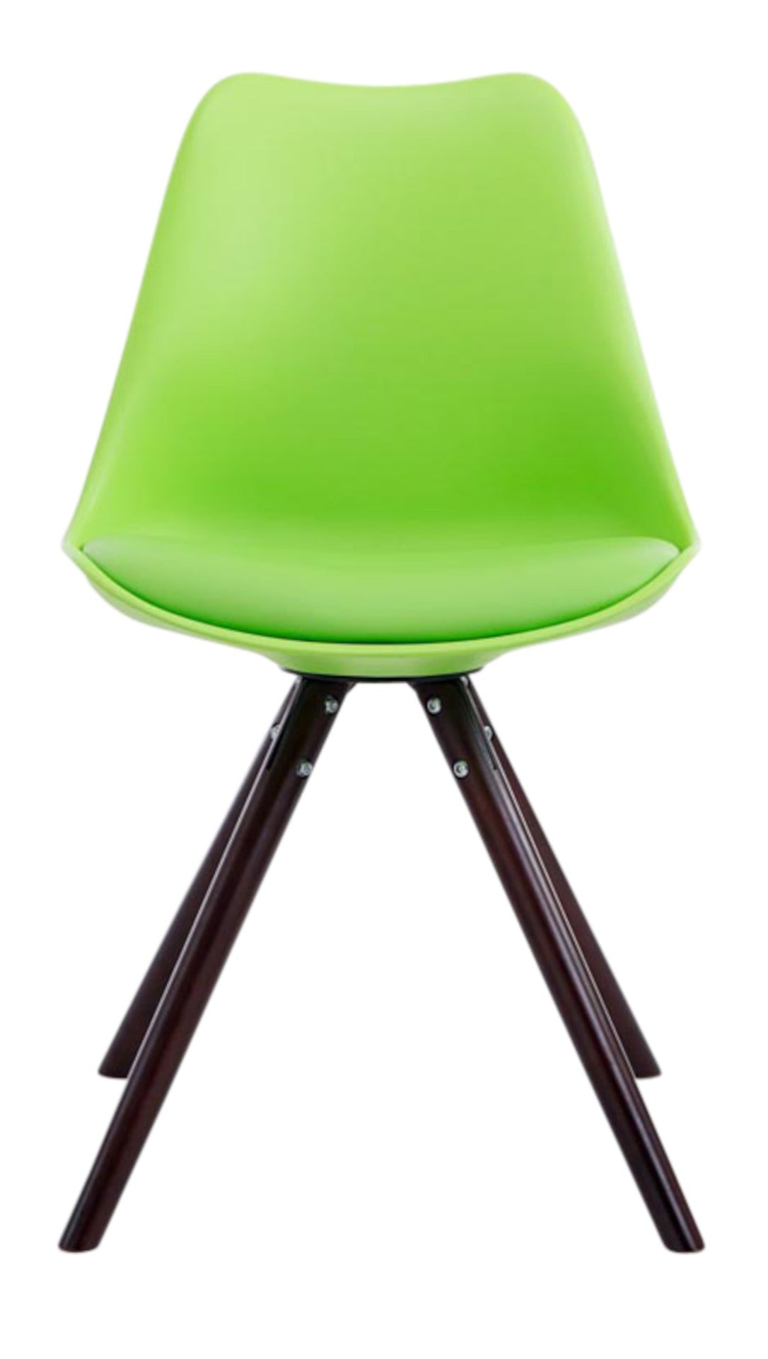 Set van 4 eetkamerstoelen Toulouse kunstleer rond groen,cappuccino grün
