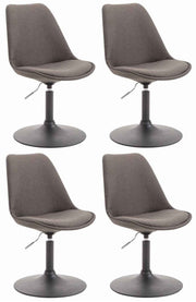 Set van 4 Eetkamerstoelen Maverick Stof donkergrijs,zwart dunkelgrau