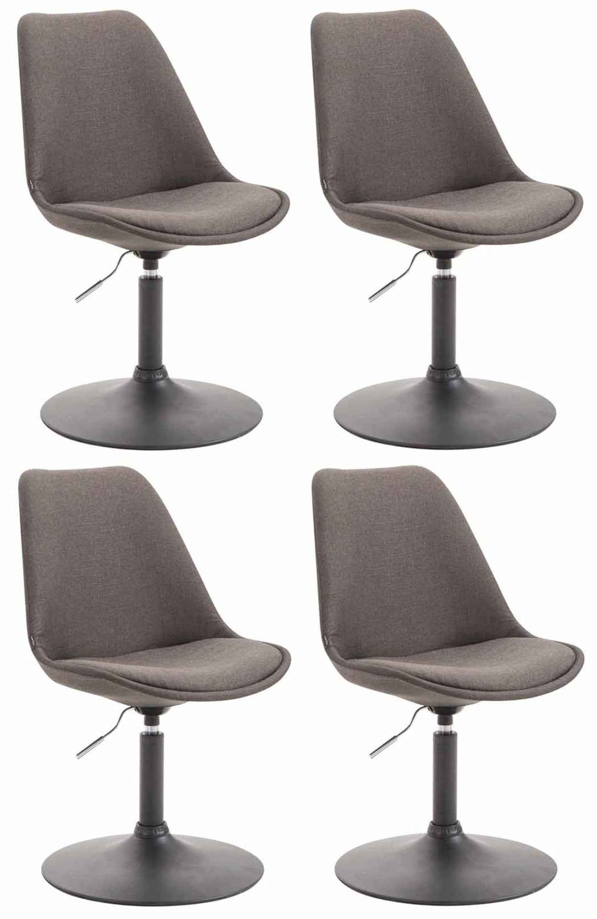 Set van 4 Eetkamerstoelen Maverick Stof donkergrijs,zwart dunkelgrau
