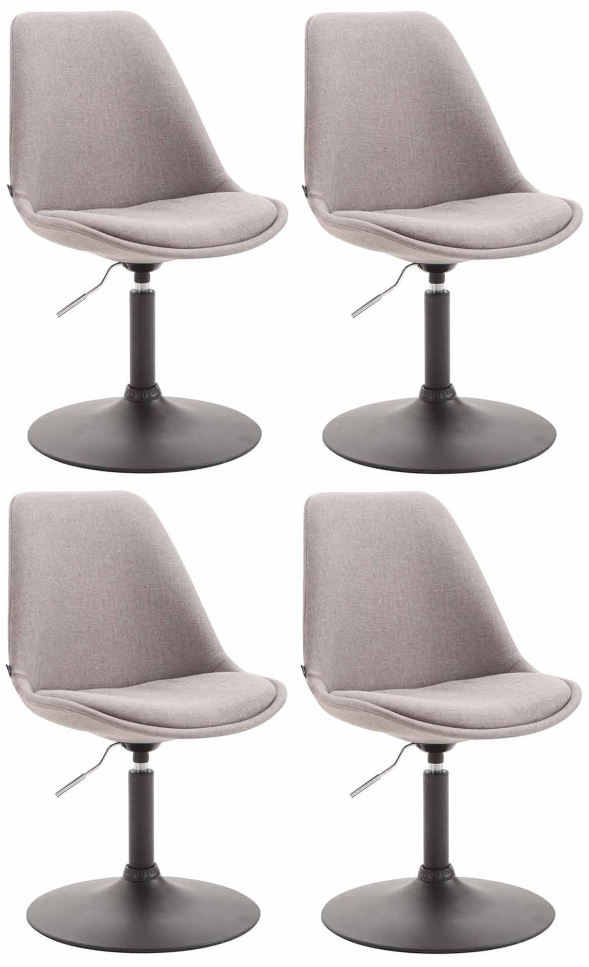 Set van 4 Eetkamerstoelen Maverick Stof grijs,zwart grau