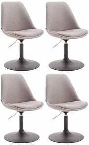 Set van 4 Eetkamerstoelen Maverick Stof grijs,zwart grau