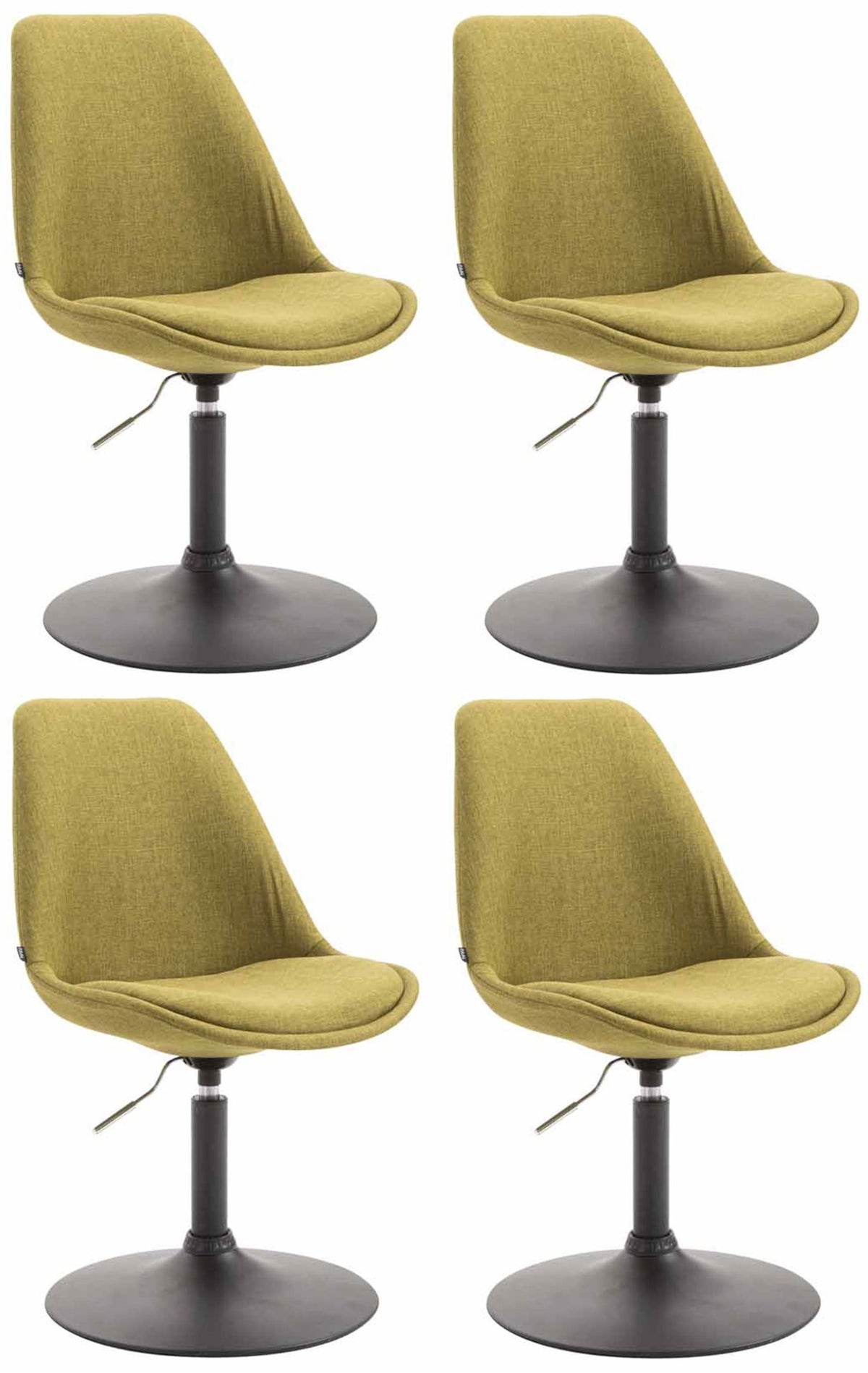 Set van 4 Eetkamerstoelen Maverick Stof groen,zwart grün