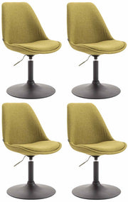 Set van 4 Eetkamerstoelen Maverick Stof groen,zwart grün