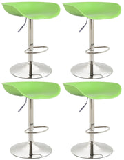 Set van 4 barkrukken Anaheim Kunststof groen,chroom grün