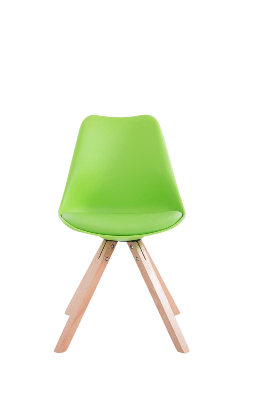 Set van 4 stoelen Toulouse - Vierkant - Kunstleer groen,natura grün