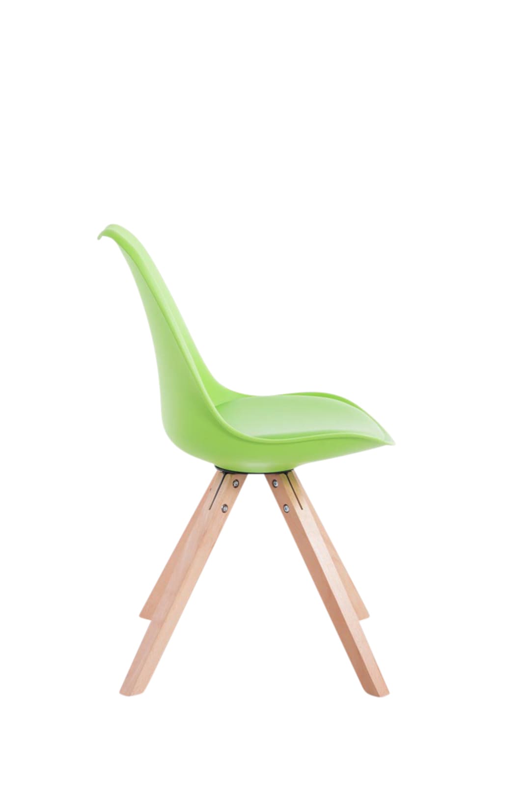Set van 4 stoelen Toulouse - Vierkant - Kunstleer groen,natura grün