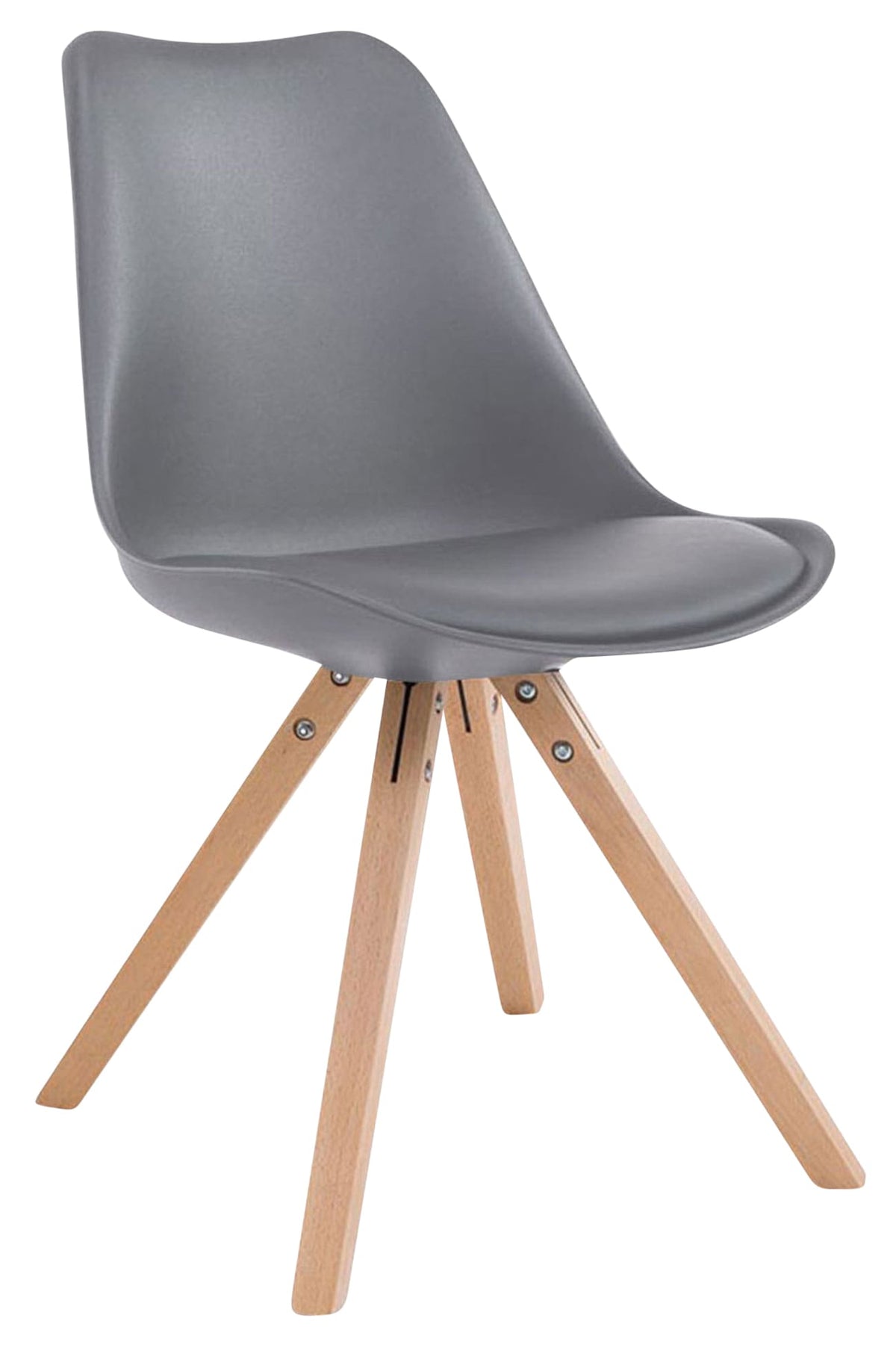 Set van 4 stoelen Toulouse - Vierkant - Kunstleer grijs,natura grau