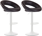 Set van 2 Barkrukken Olinda Kunstleer bruin,wit braun
