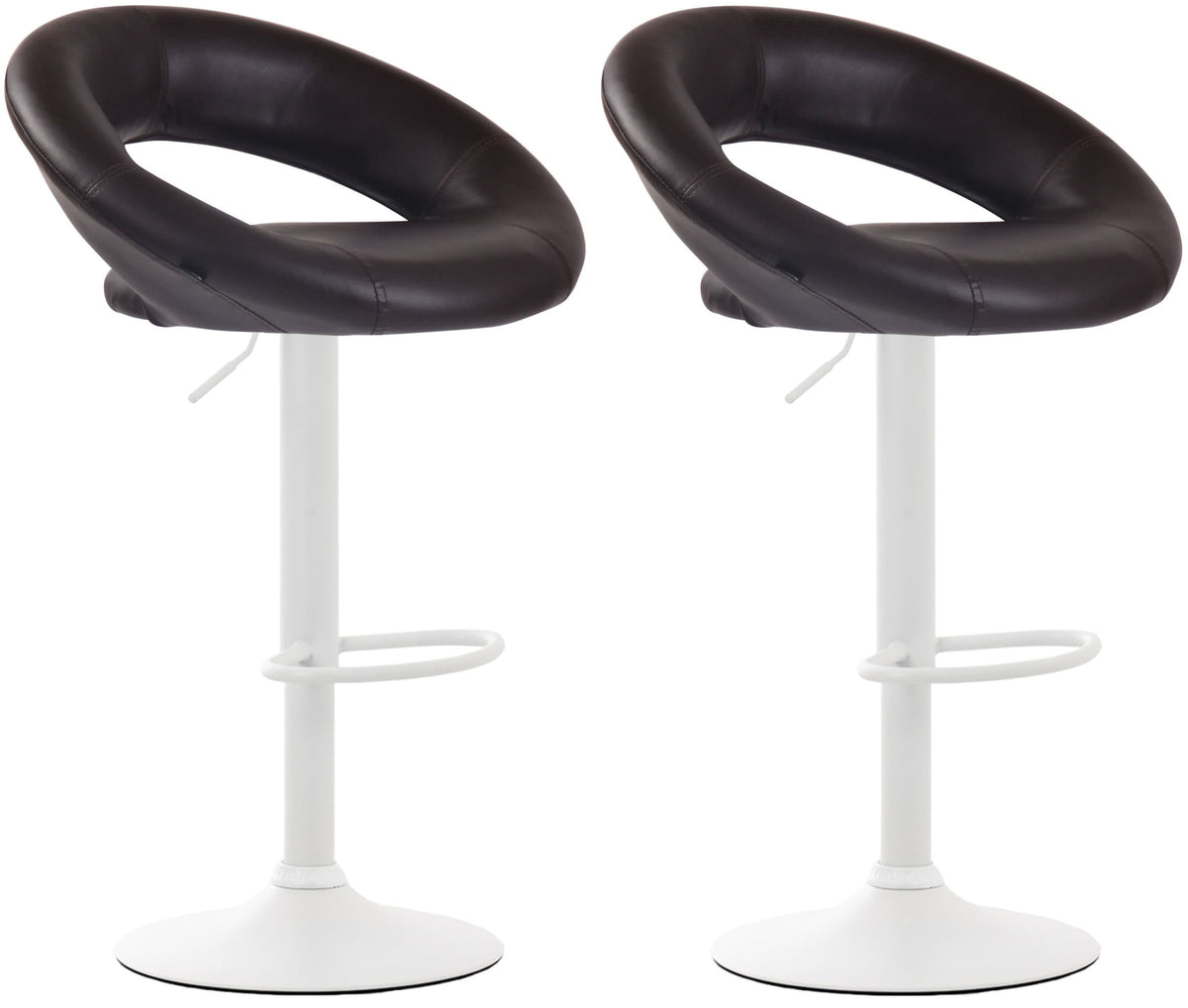 Set van 2 Barkrukken Olinda Kunstleer bruin,wit braun