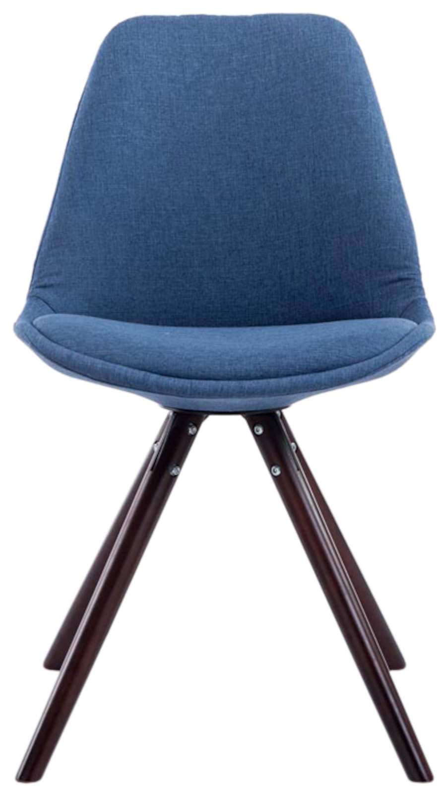 Set van 4 eetkamerstoelen Toulouse stof rond blauw,cappuccino blau