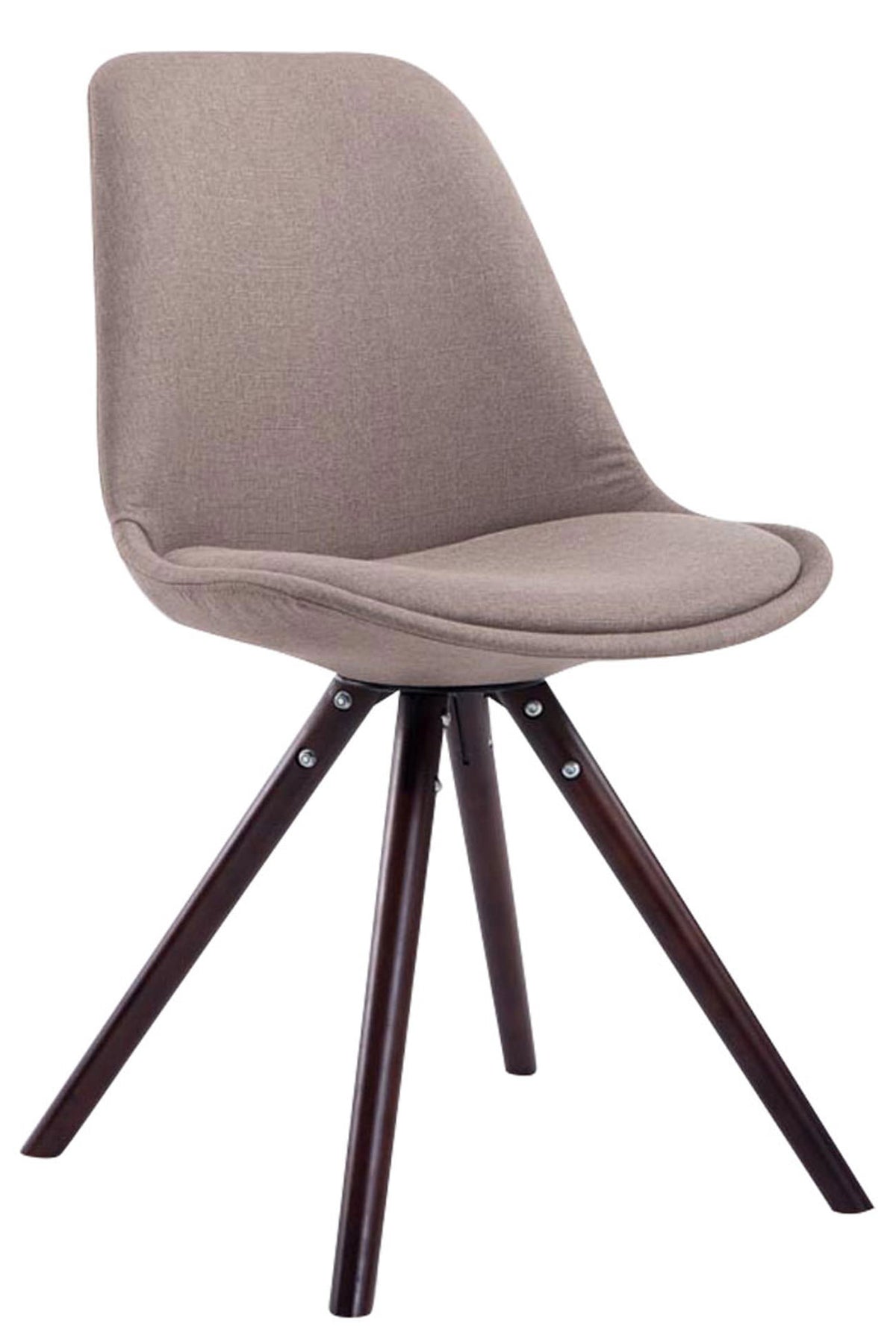 Set van 4 eetkamerstoelen Toulouse stof rond taupe,cappuccino taupe