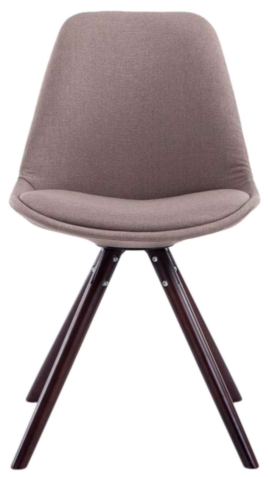 Set van 4 eetkamerstoelen Toulouse stof rond taupe,cappuccino taupe