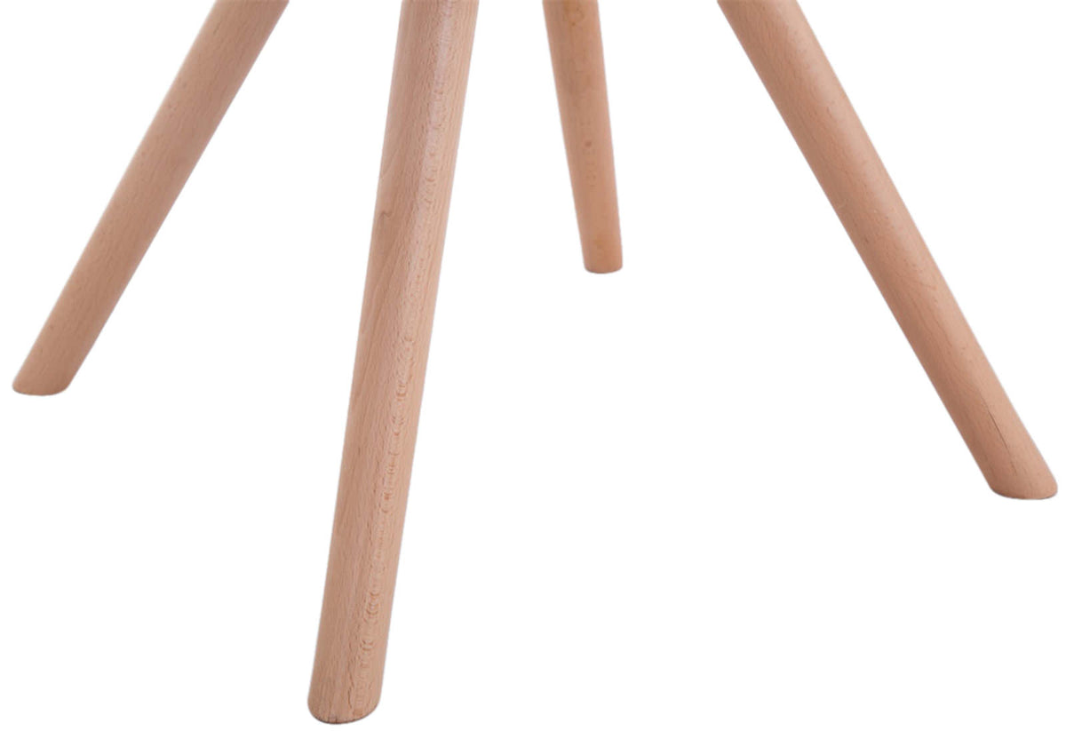 Set van 4 eetkamerstoelen Toulouse stof rond blauw,natura blau