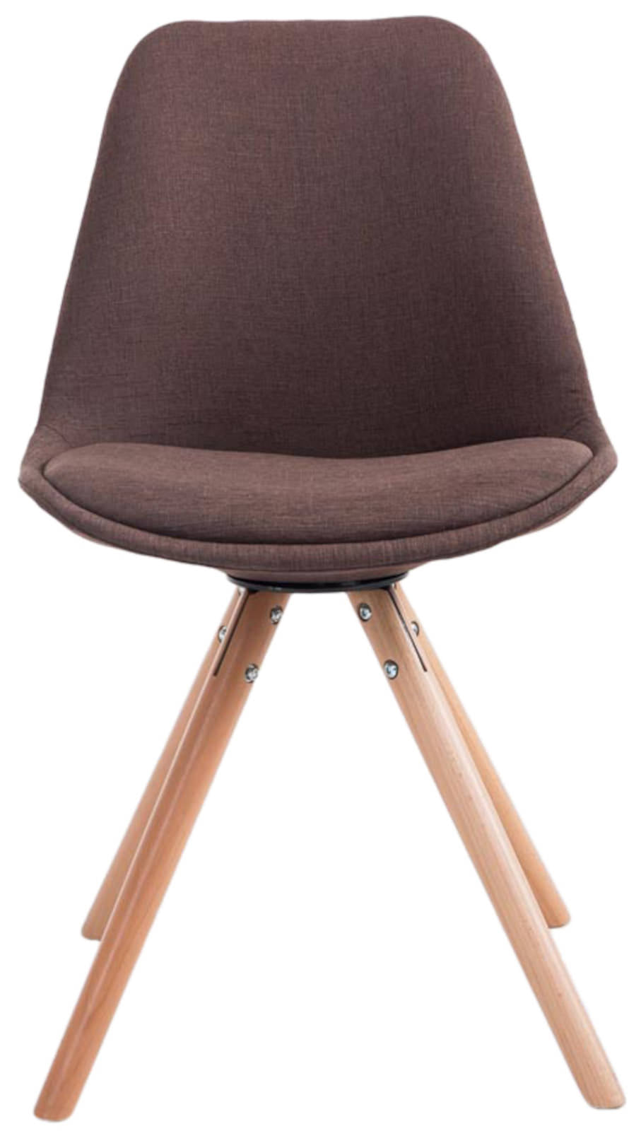 Set van 4 eetkamerstoelen Toulouse stof rond bruin,natura braun