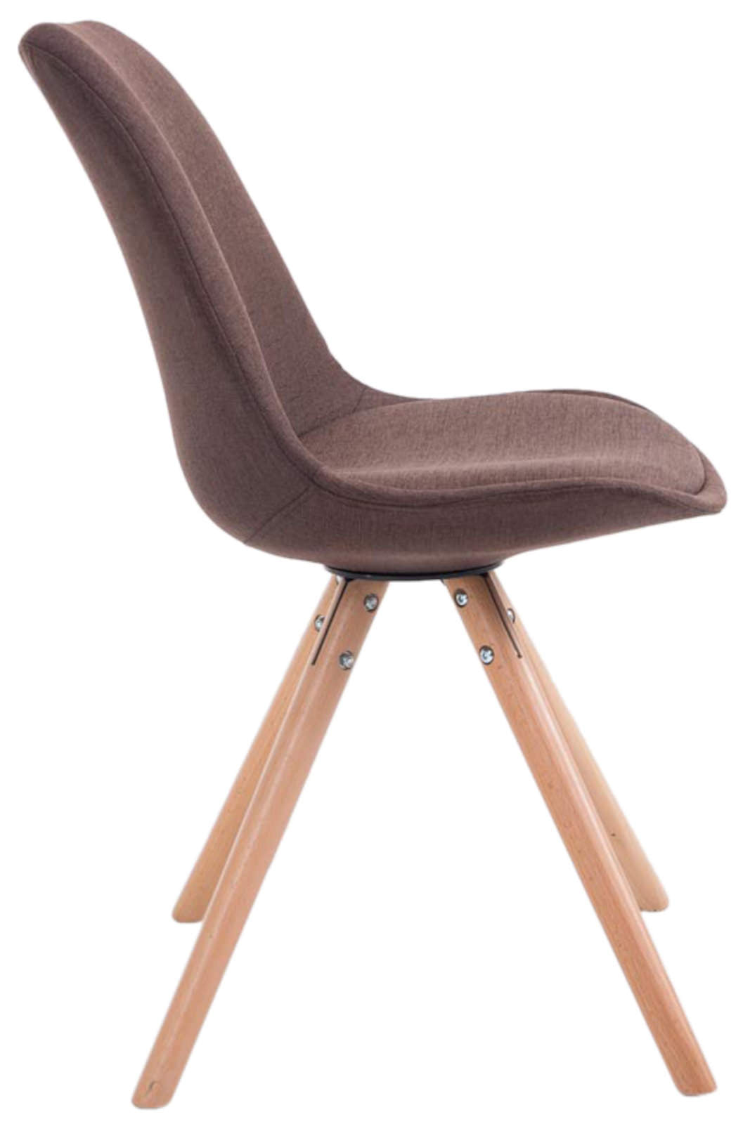 Set van 4 eetkamerstoelen Toulouse stof rond bruin,natura braun