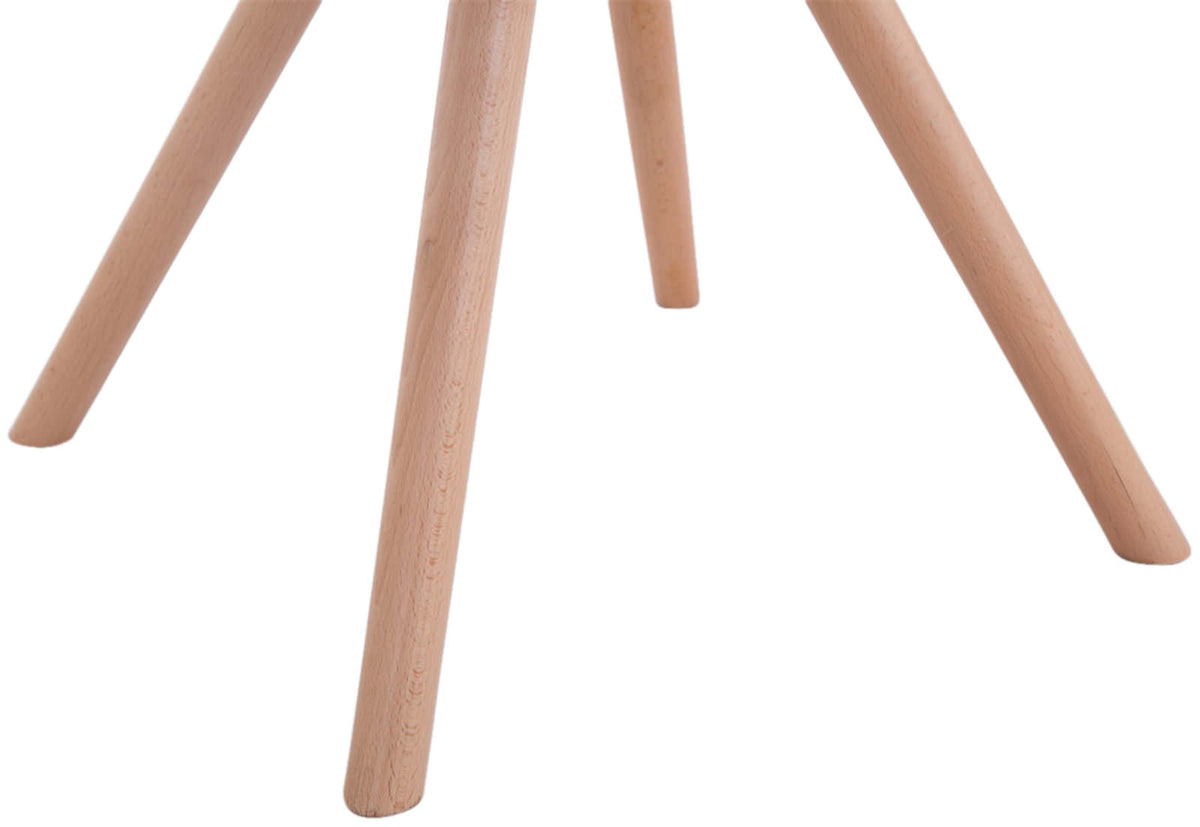 Set van 4 eetkamerstoelen Toulouse stof rond bruin,natura braun