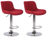Set van 2 barkrukken Lentini stof rood,chroom rot