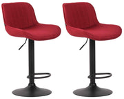 Set van 2 barkrukken Lentini stof rood,zwart rot