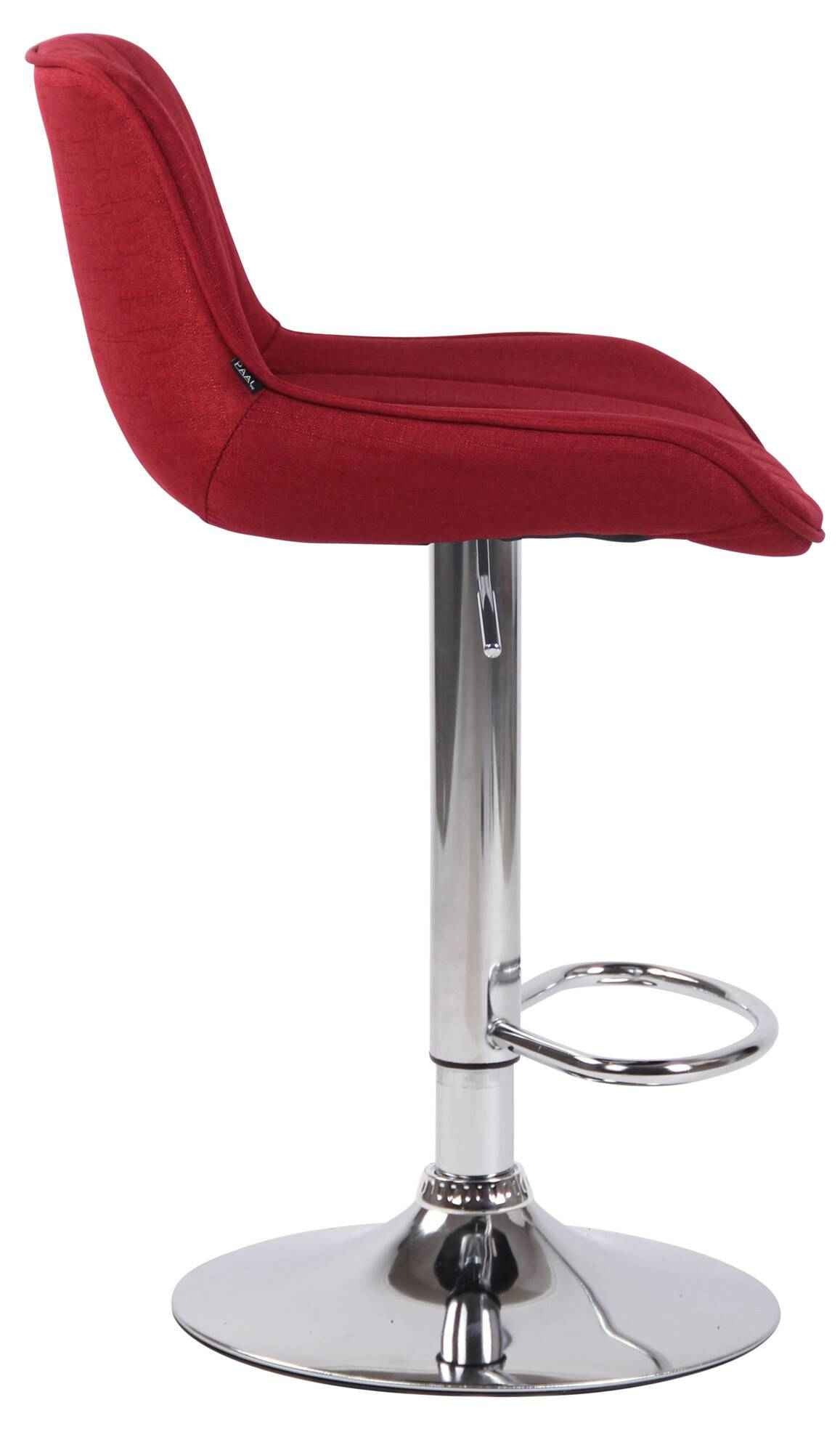 Set van 2 barkrukken Lentini stof rood,chroom rot