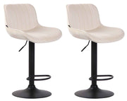 Set van 2 Barkrukken Lentini Fluweel creme,zwart creme
