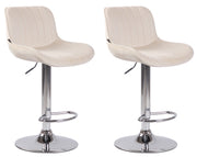 Set van 2 Barkrukken Lentini Fluweel creme,chroom creme