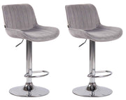 Set van 2 Barkrukken Lentini Fluweel grijs,chroom grau