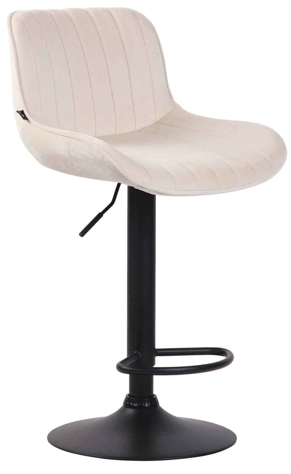 Set van 2 Barkrukken Lentini Fluweel creme,zwart creme