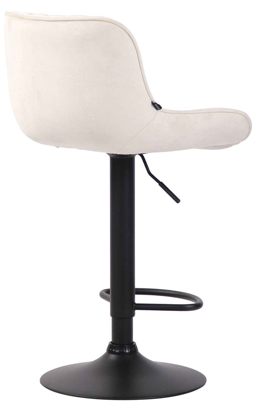 Set van 2 Barkrukken Lentini Fluweel creme,zwart creme