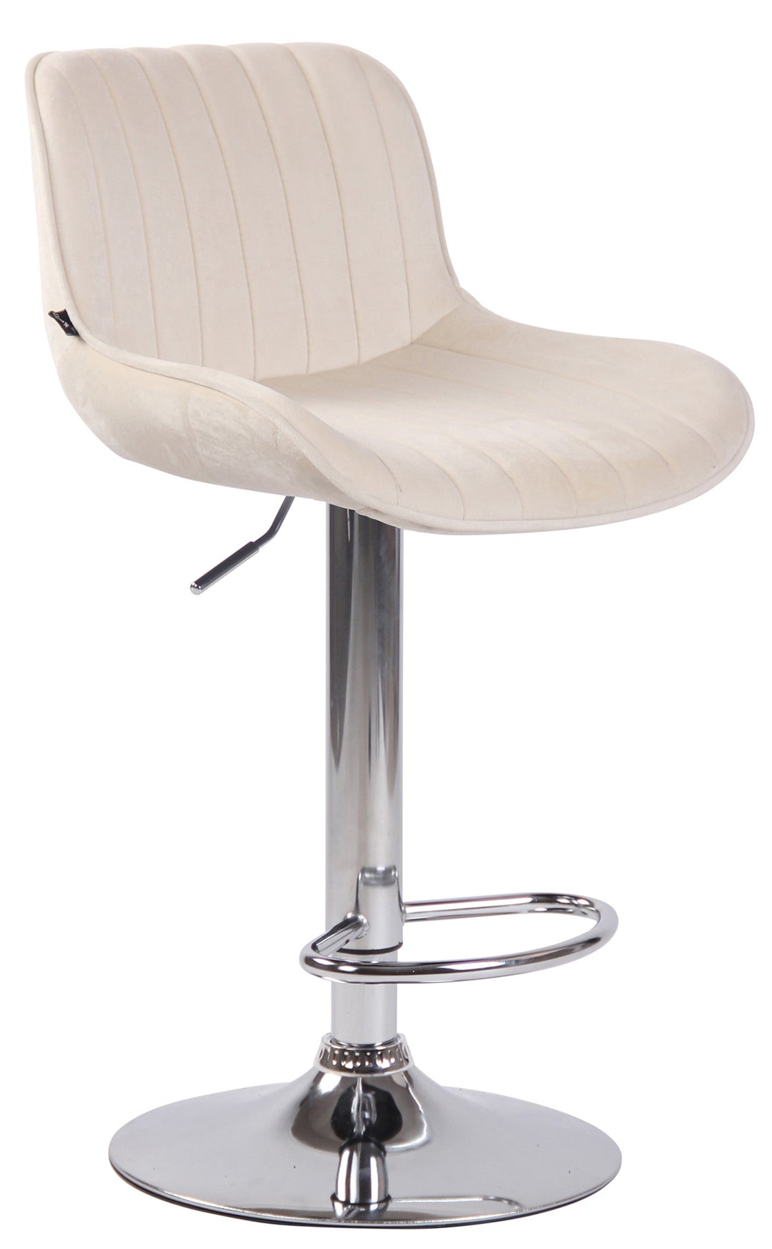 Set van 2 Barkrukken Lentini Fluweel creme,chroom creme