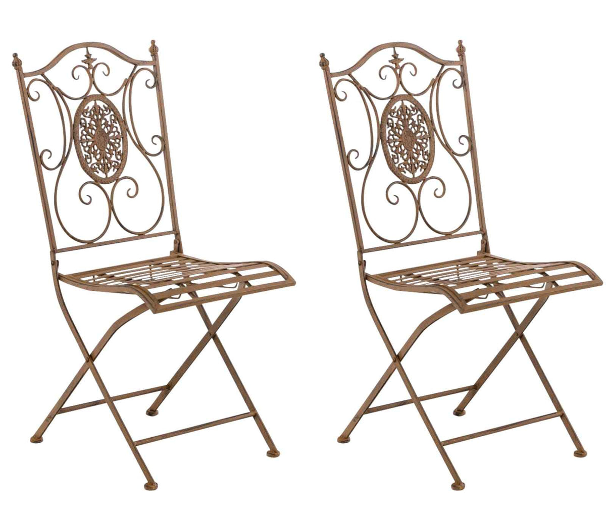 Set van 2 tuinstoelen Sibell antiek bruin antik braun