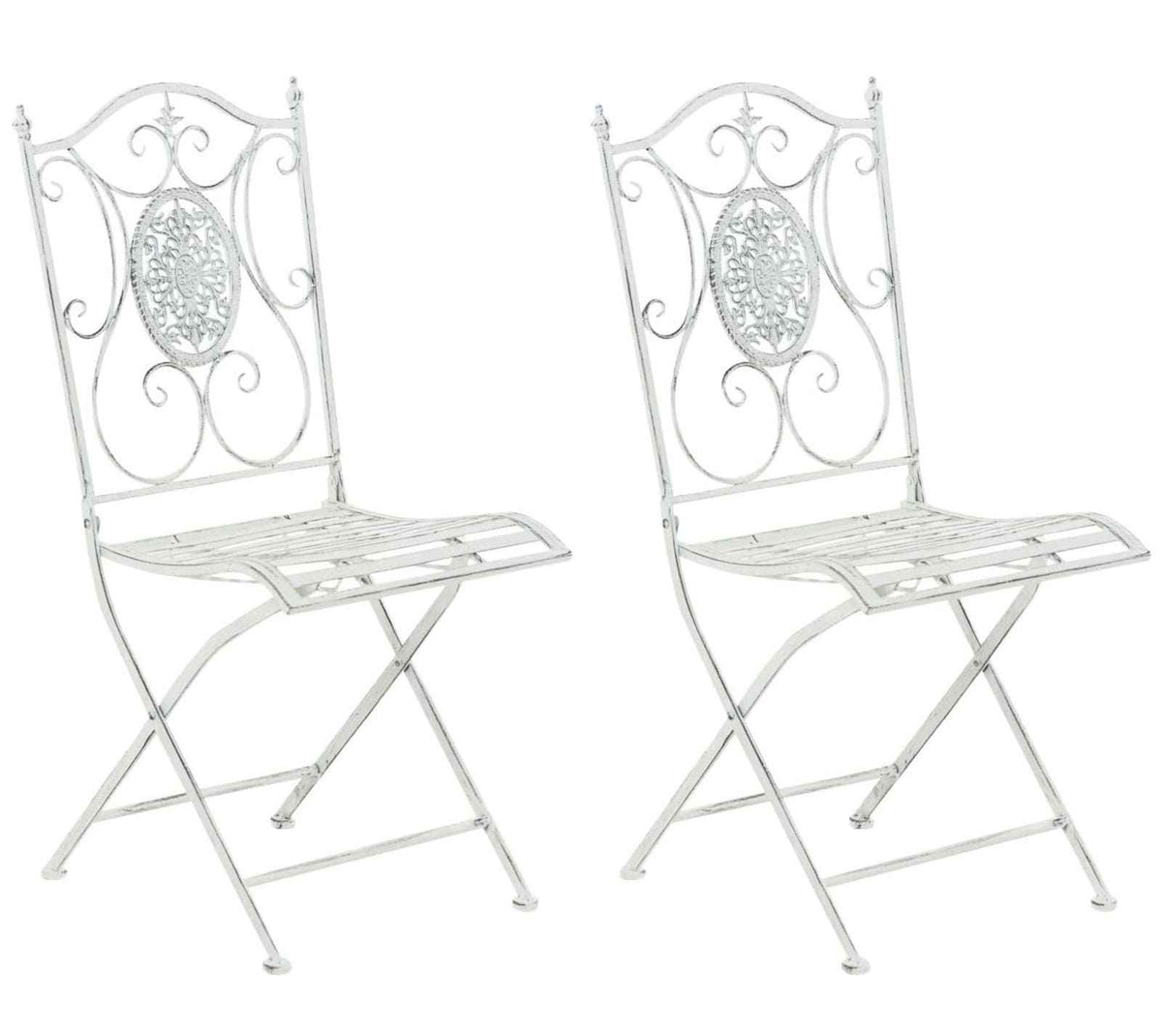 Set van 2 tuinstoelen Sibell antiek/wit antik weiß