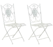 Set van 2 tuinstoelen Sibell antiek/wit antik weiß