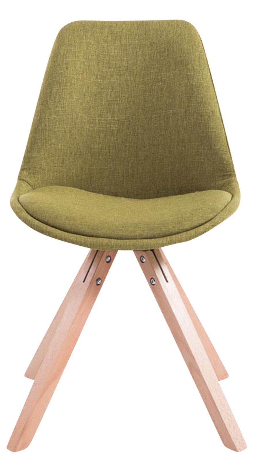 Set van 4 eetkamerstoelen Toulouse stof vierkant groen,natura grün