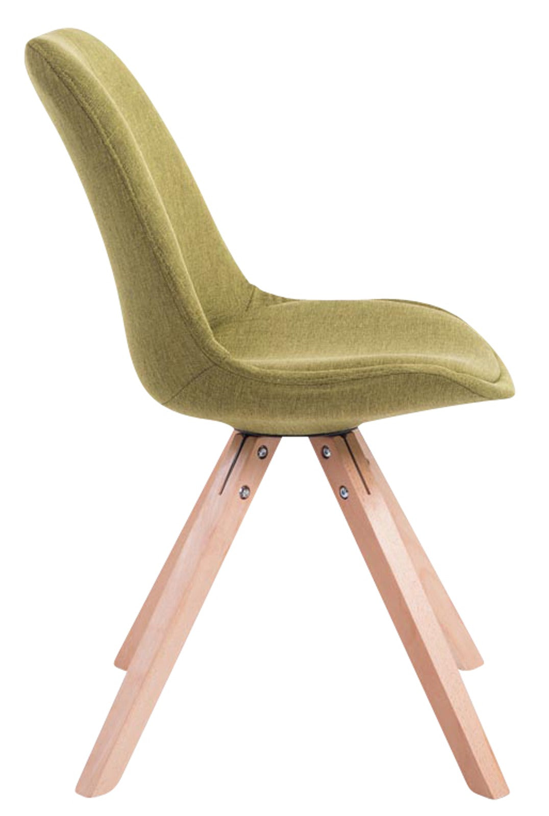 Set van 4 eetkamerstoelen Toulouse stof vierkant groen,natura grün
