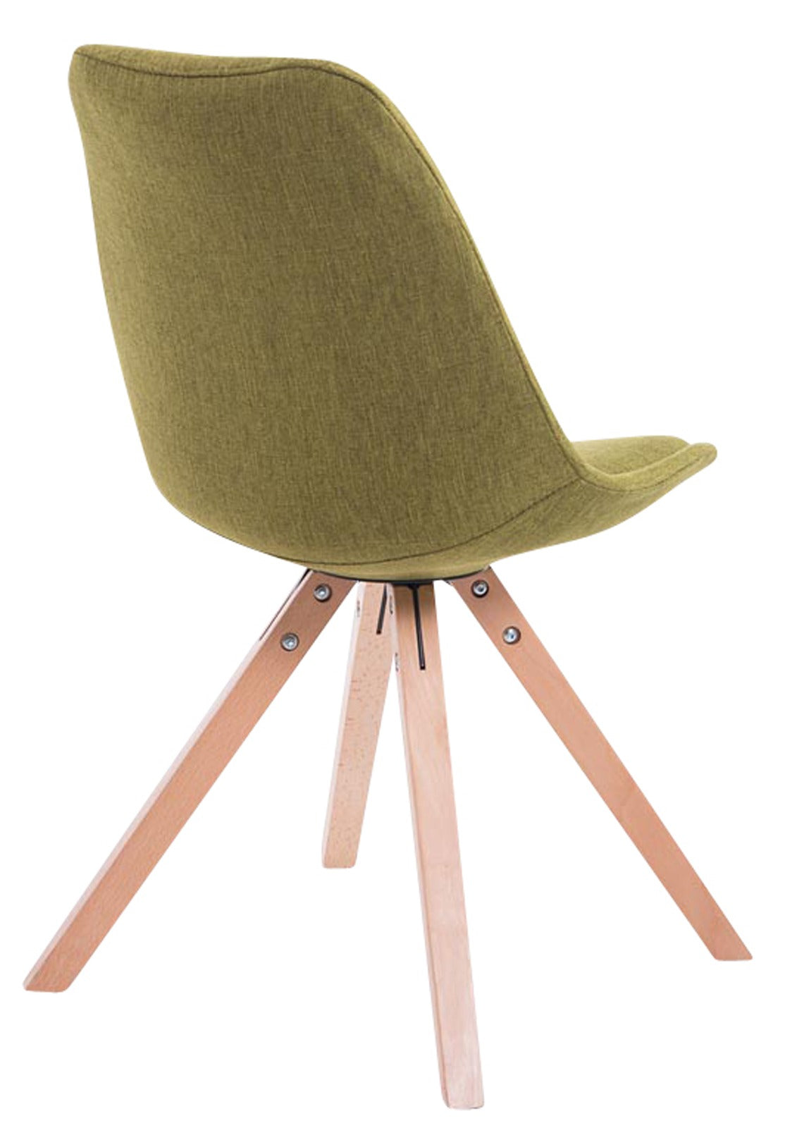 Set van 4 eetkamerstoelen Toulouse stof vierkant groen,natura grün