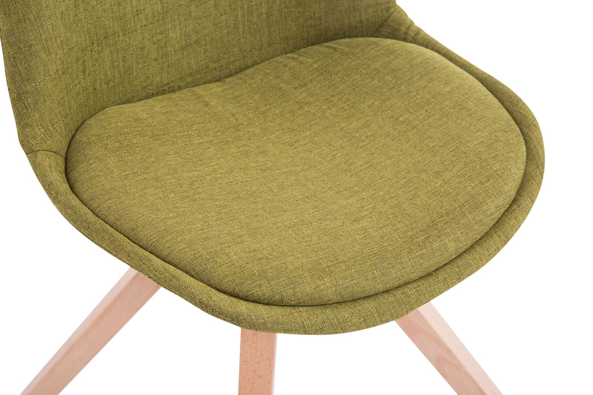 Set van 4 eetkamerstoelen Toulouse stof vierkant groen,natura grün