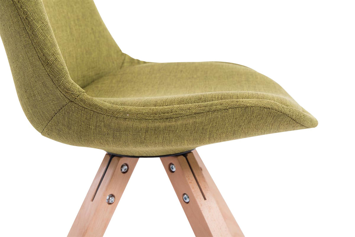 Set van 4 eetkamerstoelen Toulouse stof vierkant groen,natura grün