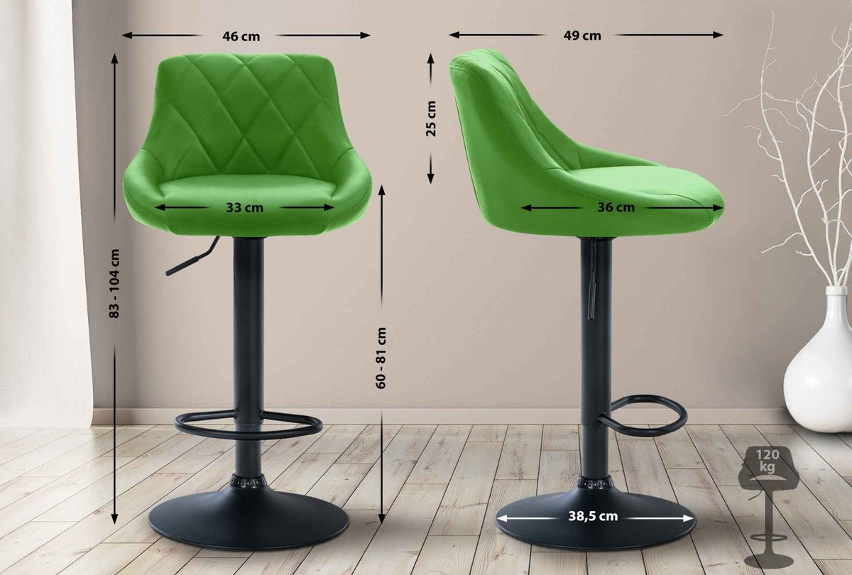 Barkruk Lazio Kunstleer groen,zwart grün