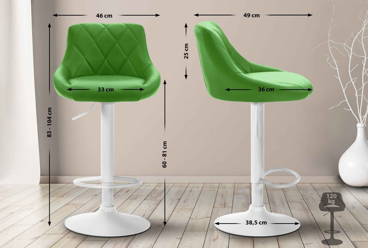 Barkruk Lazio Kunstleer groen,wit grün