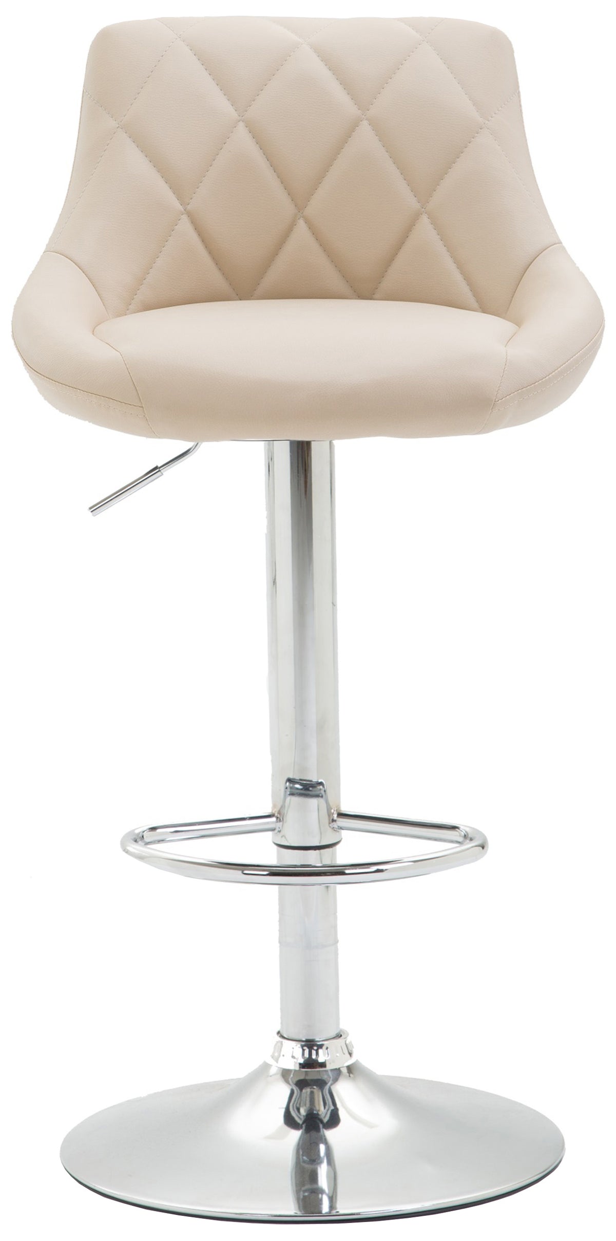 Barkruk Lazio Kunstleer creme,chroom creme