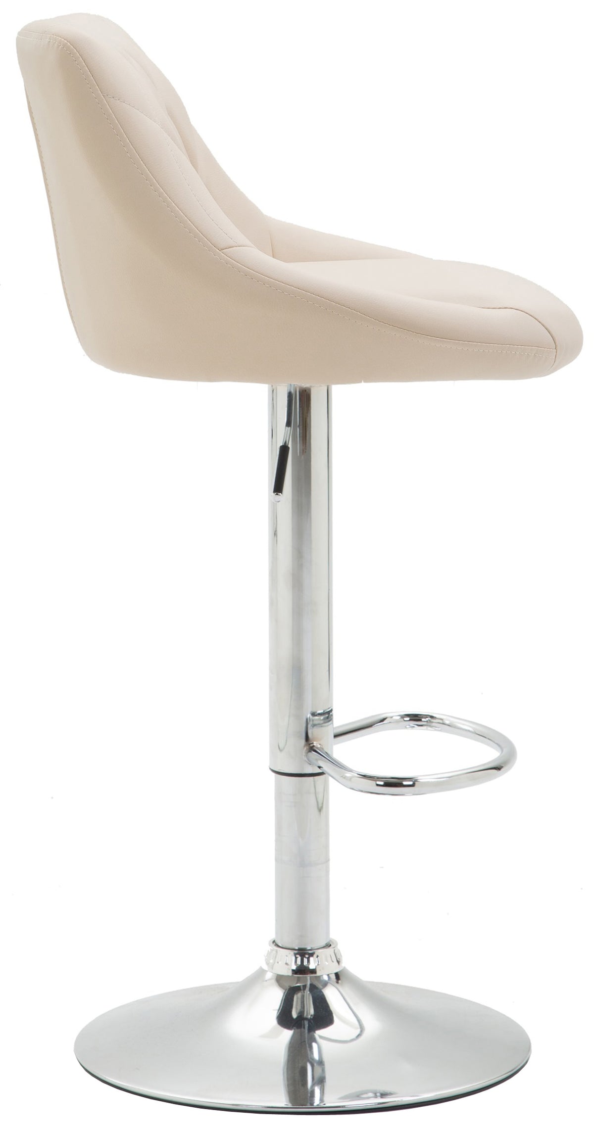 Barkruk Lazio Kunstleer creme,chroom creme