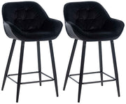 Set van 2 barkrukken Gibson zwart,Fluweel schwarz