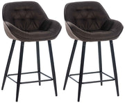 Set van 2 barkrukken Gibson bruin,Stof braun