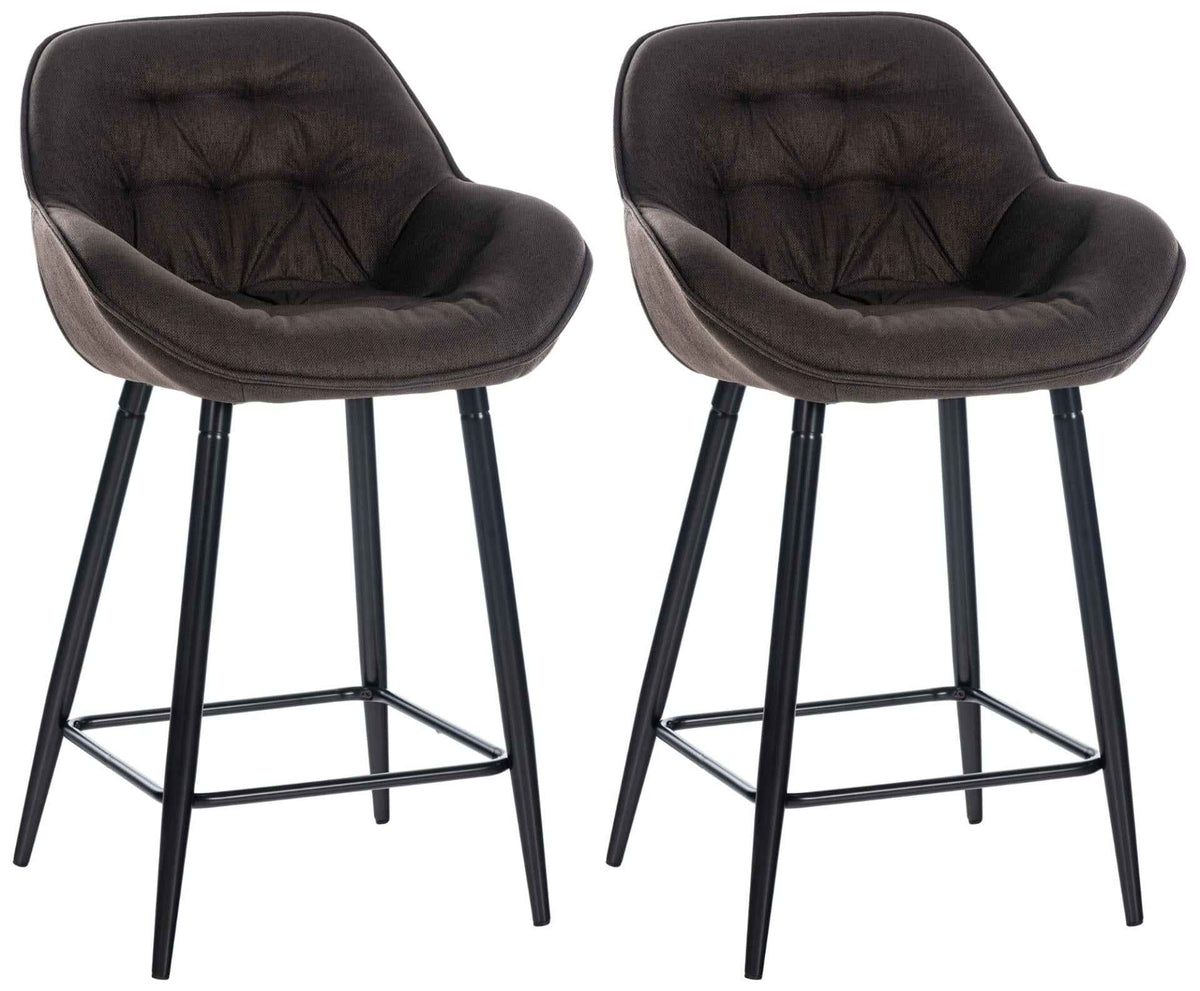 Set van 2 barkrukken Gibson bruin,Stof braun