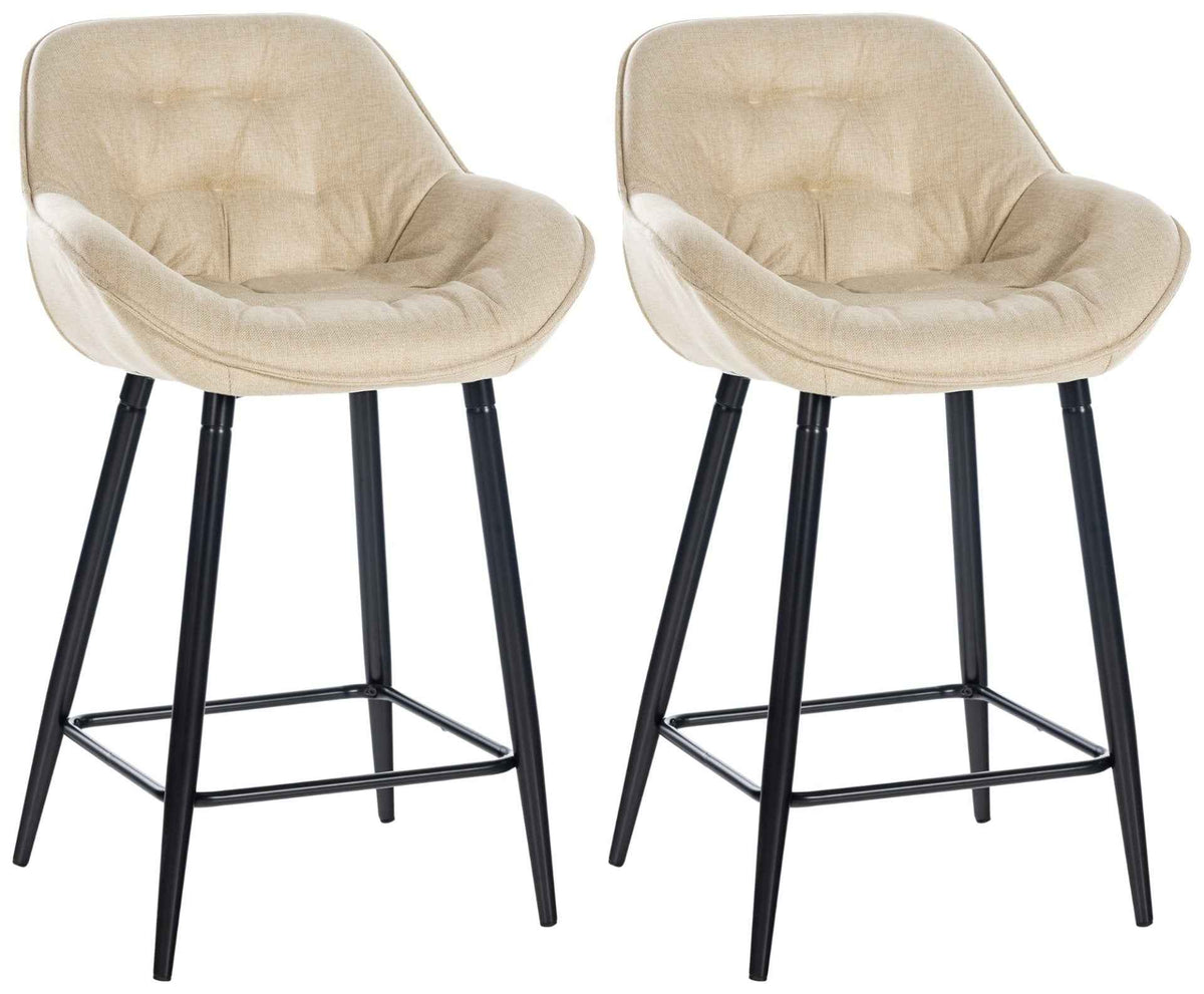 Set van 2 barkrukken Gibson creme,Stof creme